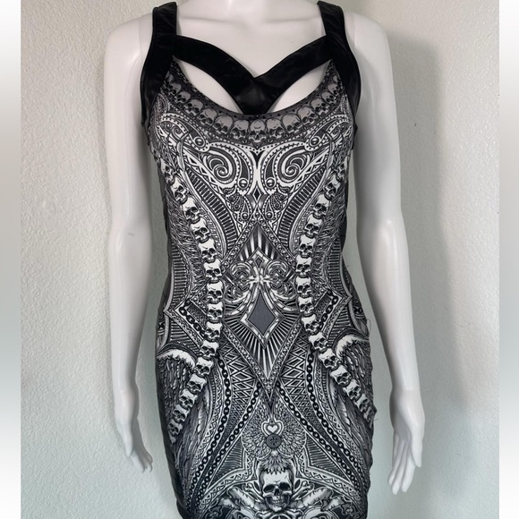 Affliction Black and White skull Patterned Dress - Picture 8 of 8